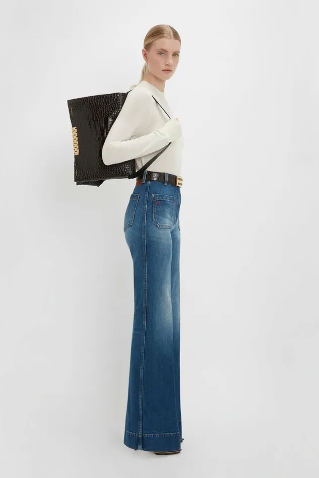 Women Knitwear Victoria Beckham Merino Crew Jumper In Ivory