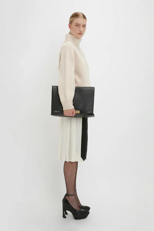 Women Knitwear Victoria Beckham Oversized Polo Neck Jumper In Cream