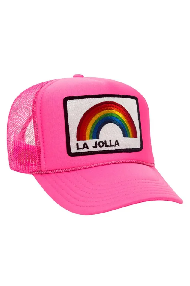 Women LA JOLLA RAINBOW VINTAGE TRUCKER HAT Aviator Nation TruckerHats