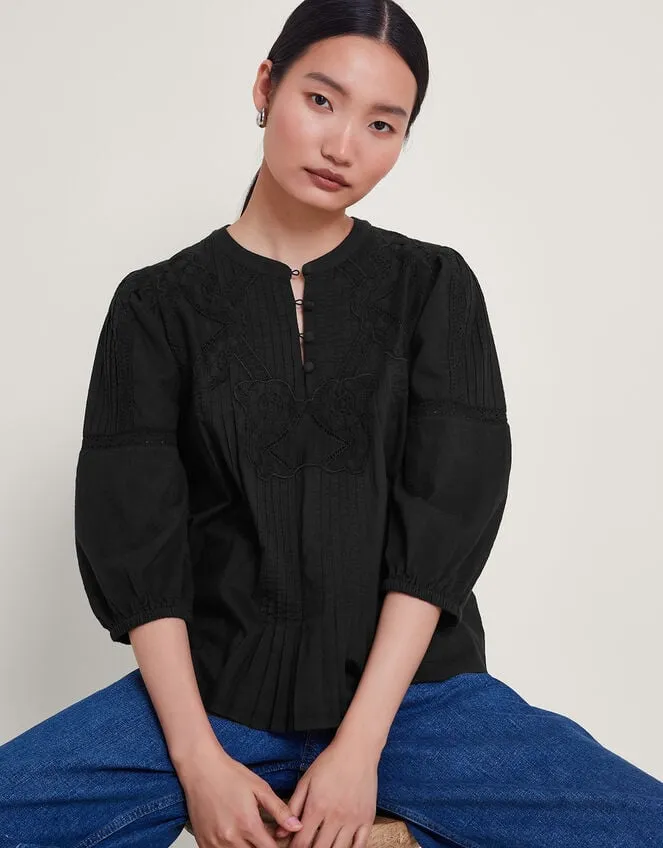 Women Larissa Lace Trim Top Black Monsoon Tops and Blouses