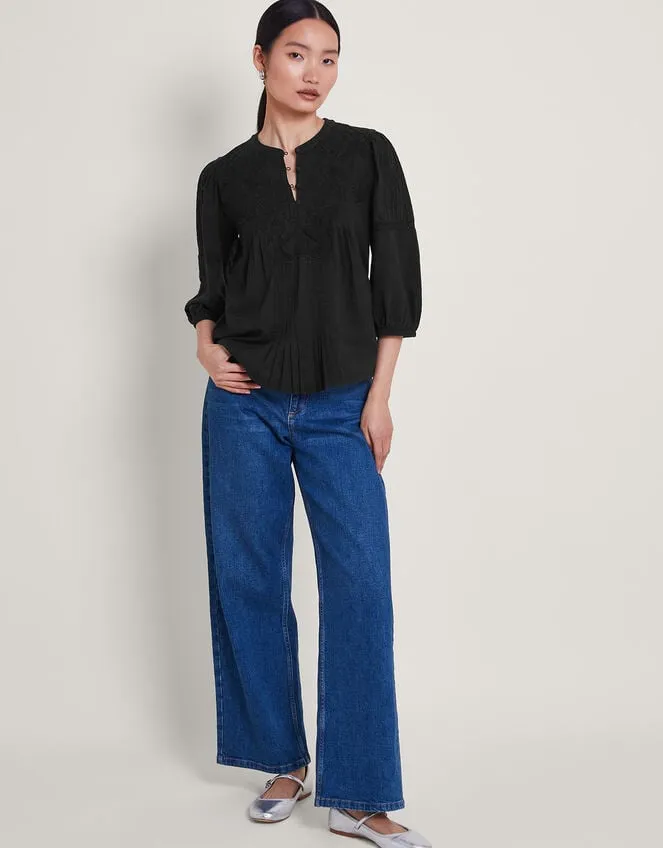 Women Larissa Lace Trim Top Black Monsoon Tops and Blouses