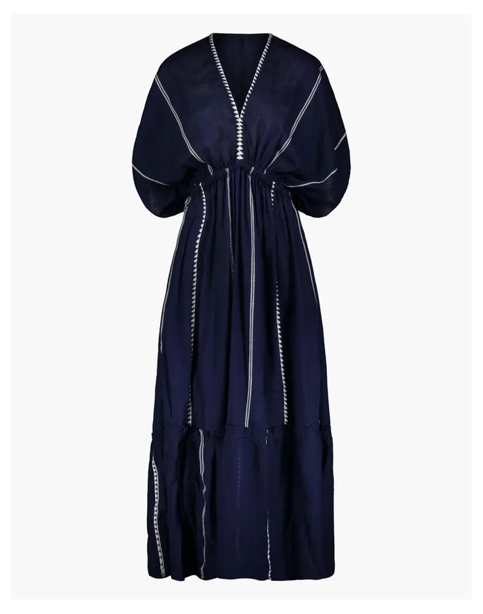 Women Lemlem Nunu Plunge Neck Dress Navy Madewell Dresses Women Lemlem Nunu Plunge Neck Dress Navy Madewell Dresses