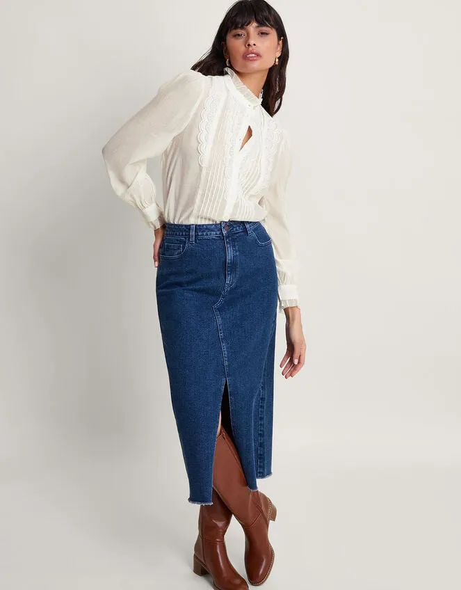 Women Lena Plain Blouse Ivory Monsoon Tops and Blouses