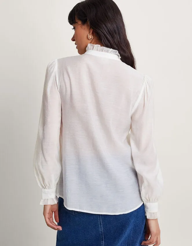 Women Lena Plain Blouse Ivory Monsoon Tops and Blouses