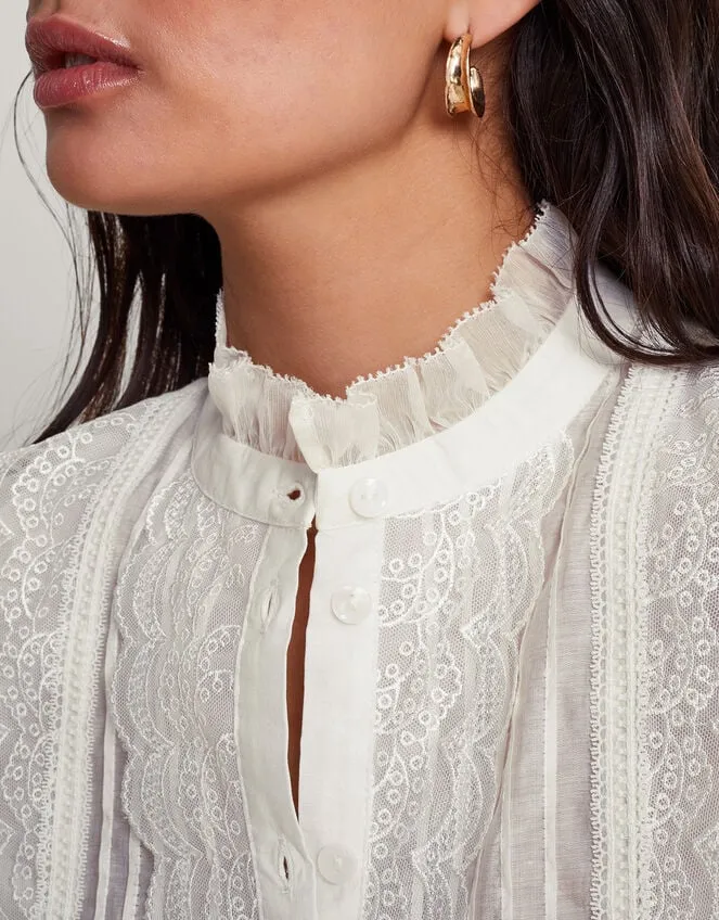 Women Lena Plain Blouse Ivory Monsoon Tops and Blouses