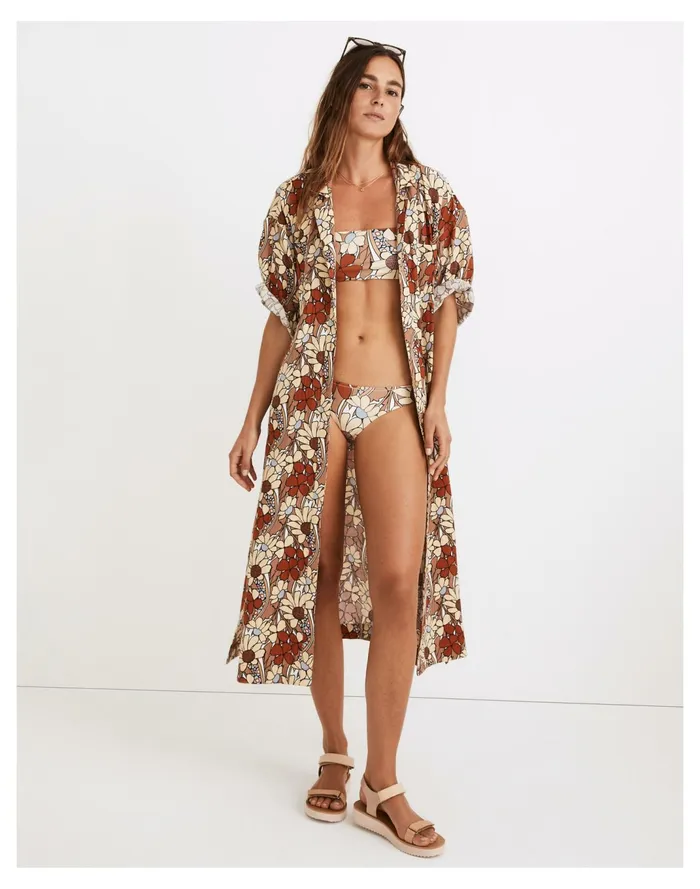 Women Lightestspun Cover Up Maxi Shirtdress In Daydream Floral Faded Earth Madewell Swim Women Lightestspun Cover Up Maxi Shirtdress In Daydream Floral Faded Earth Madewell Swim