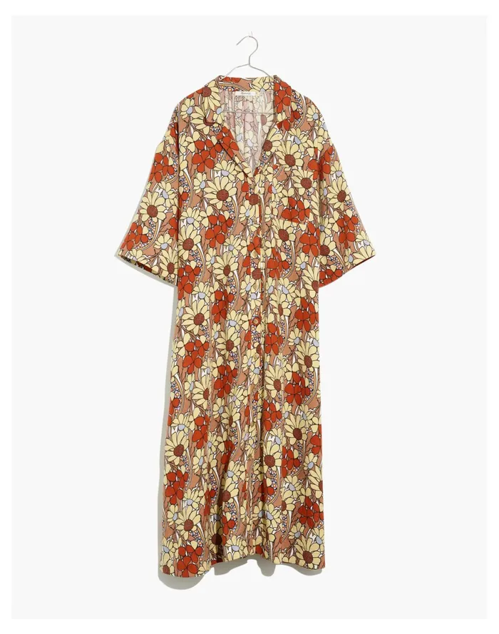 Women Lightestspun Cover Up Maxi Shirtdress In Daydream Floral Faded Earth Madewell Swim Women Lightestspun Cover Up Maxi Shirtdress In Daydream Floral Faded Earth Madewell Swim