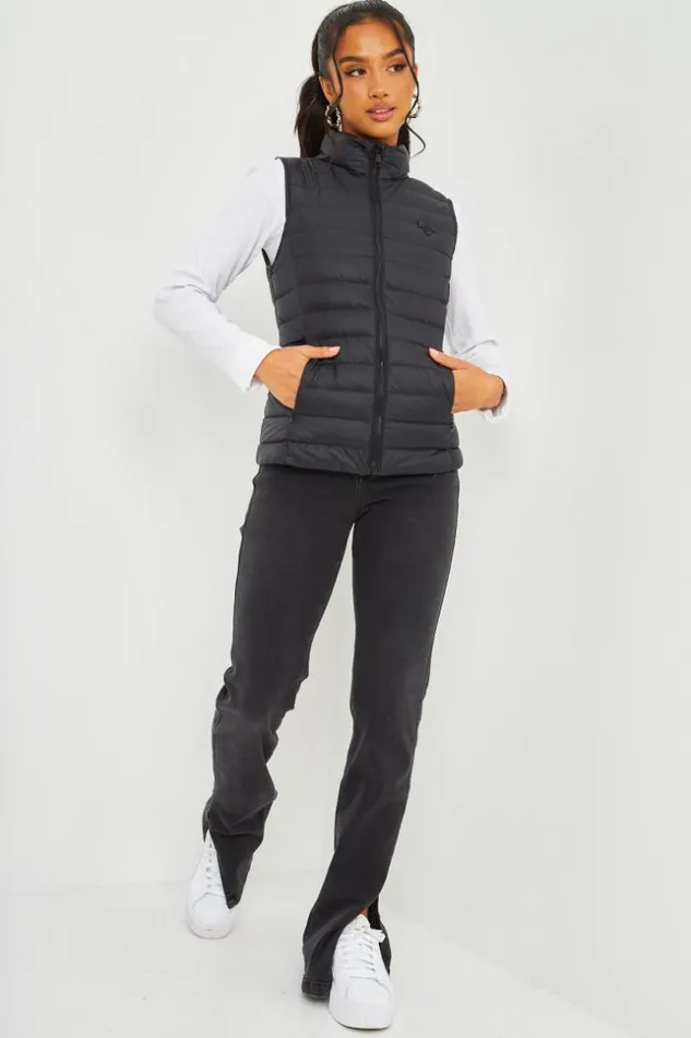 Women Lina Padded Sleeveless Jacket In Black Black Brentiny Paris Parkas And Down Jackets