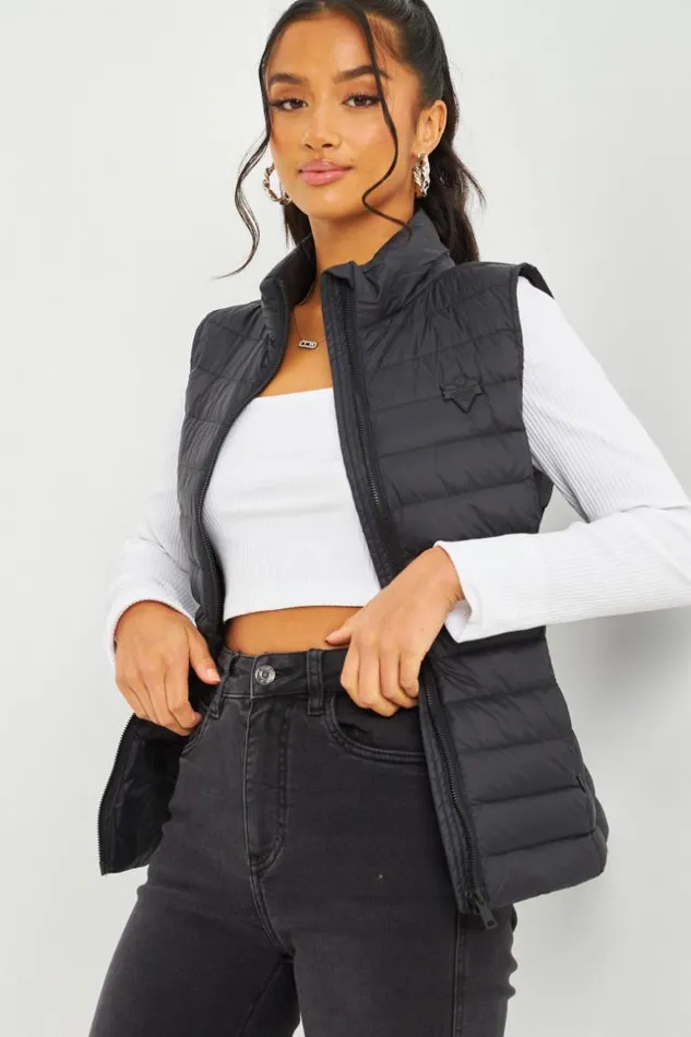 Women Lina Padded Sleeveless Jacket In Black Black Brentiny Paris Parkas And Down Jackets