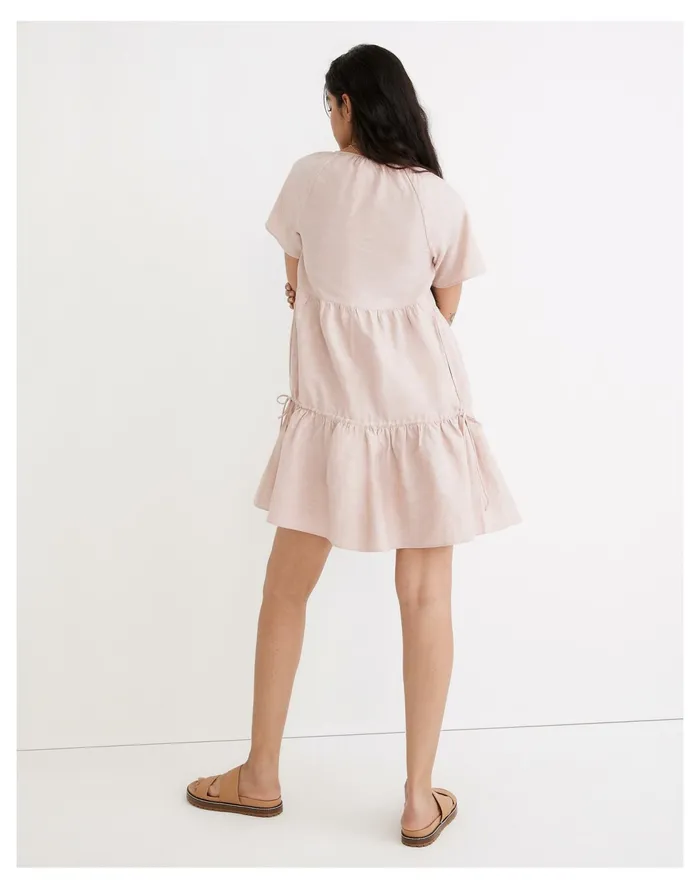 Women Linen Blend Lorelei Mini Dress Dusty Blush Madewell Dresses Women Linen Blend Lorelei Mini Dress Dusty Blush Madewell Dresses