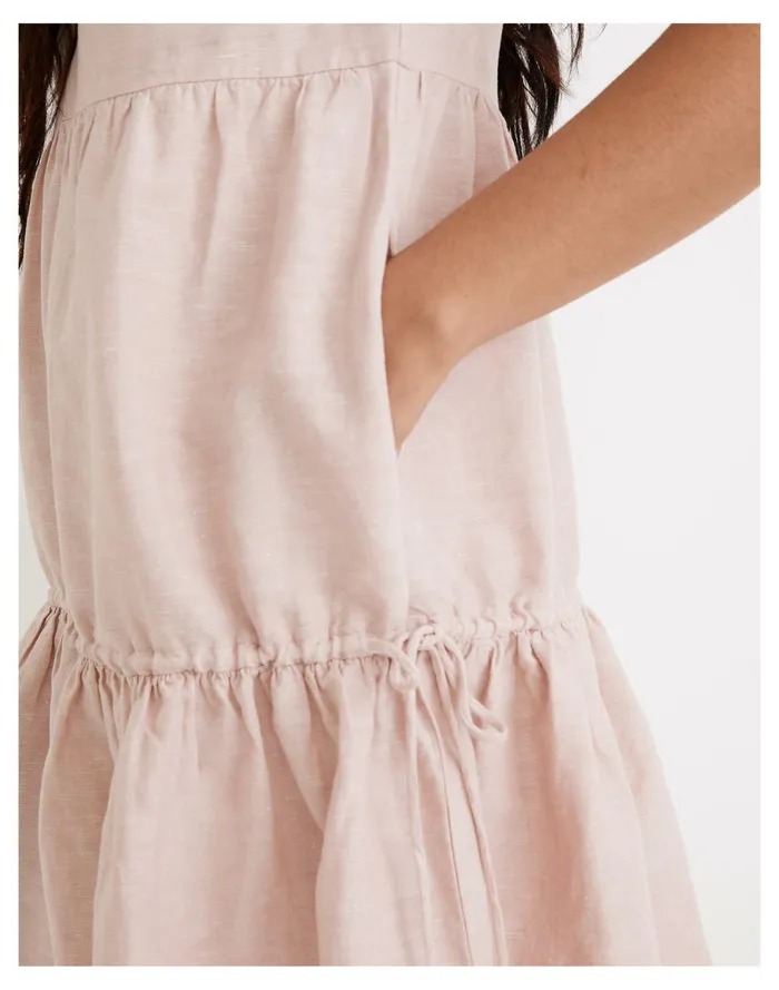 Women Linen Blend Lorelei Mini Dress Dusty Blush Madewell Dresses Women Linen Blend Lorelei Mini Dress Dusty Blush Madewell Dresses