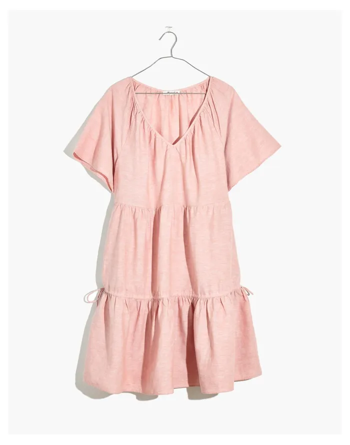 Women Linen Blend Lorelei Mini Dress Dusty Blush Madewell Dresses Women Linen Blend Lorelei Mini Dress Dusty Blush Madewell Dresses