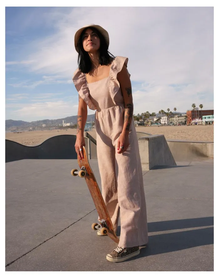 Women Linen Blend Ruffle Tie Back Jumpsuit Seed Khaki Madewell Jumpsuits and Overalls Women Linen Blend Ruffle Tie Back Jumpsuit Seed Khaki Madewell Jumpsuits and Overalls