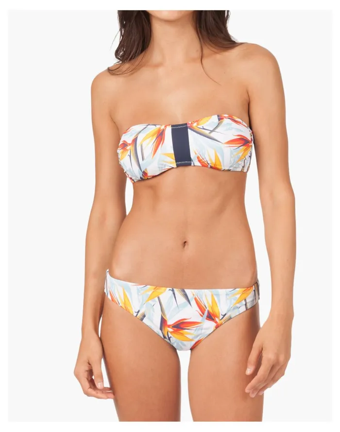 Women LIVELY Bandeau Bikini Top Patterned Quilt Madewell Swim