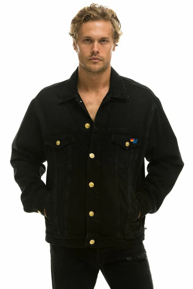 Women LOCALS ONLY OVERSIZED CONCERT DENIM JACKET 8211 VINTAGE BLACK Aviator Nation Women LOCALS ONLY OVERSIZED CONCERT DENIM JACKET 8211 VINTAGE BLACK Aviator Nation