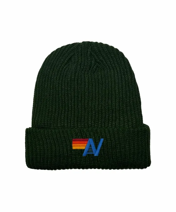 Women LOGO RIB BEANIE 8211 OLIVE Aviator Nation Beanies