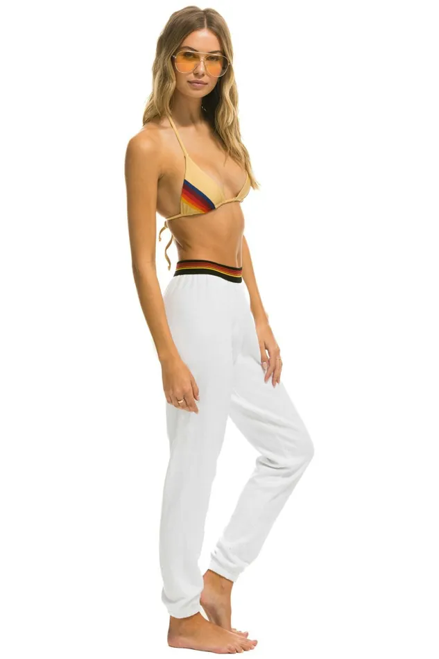 Women LOGO STRIPE SWEATPANTS 8211 WHITE Aviator Nation Sweatpants Women LOGO STRIPE SWEATPANTS 8211 WHITE Aviator Nation Sweatpants