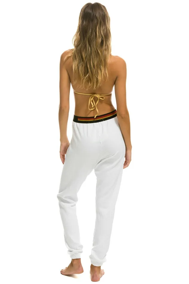 Women LOGO STRIPE SWEATPANTS 8211 WHITE Aviator Nation Sweatpants Women LOGO STRIPE SWEATPANTS 8211 WHITE Aviator Nation Sweatpants
