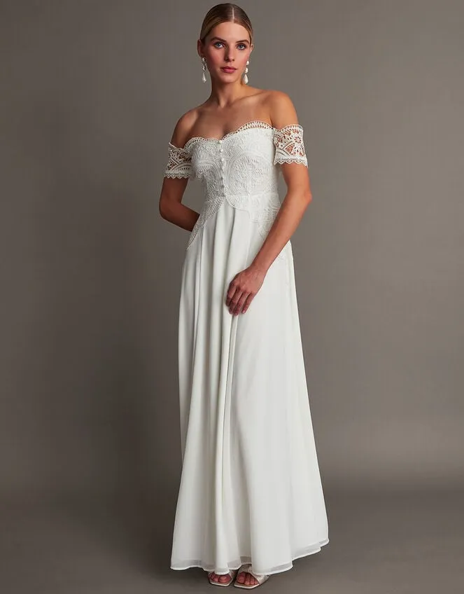 Women Maddie OffShoulder Bridal Dress Ivory Monsoon Dresses