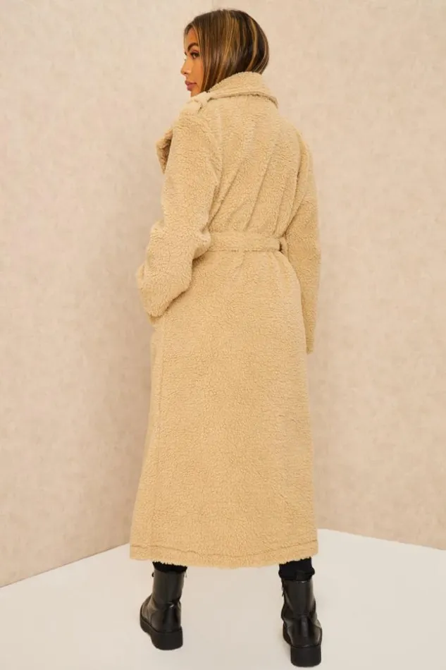 Women Manteau Long Beige Effet Peau De Mouton Ceintur Beige Brentiny Paris Jackets Women Manteau Long Beige Effet Peau De Mouton Ceintur Beige Brentiny Paris Jackets