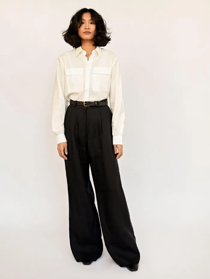 Women Matin 8211 White Classic Double Pocket Shirt The UNDONE Tops