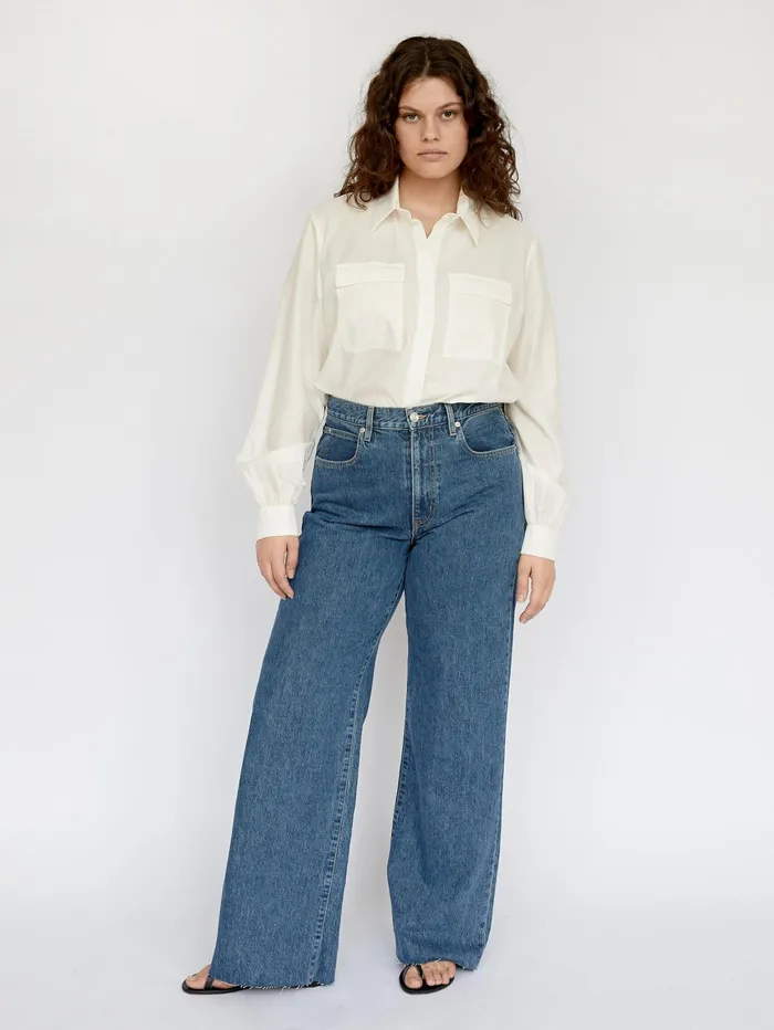 Women Matin 8211 White Classic Double Pocket Shirt The UNDONE Tops