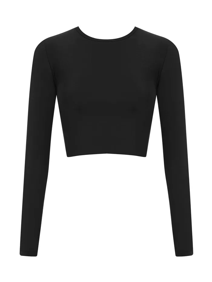 Women Matteau 8211 Long Sleeve Sun Tee In Black The UNDONE Swimwear