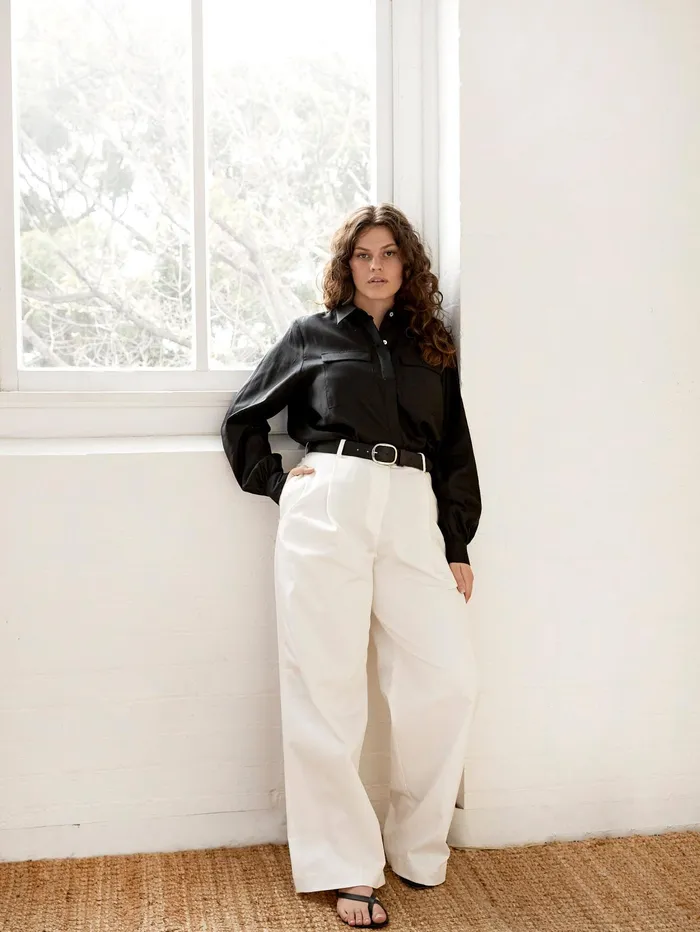 Women Matteau 8211 Summer Chino In White Chalk The UNDONE Pants