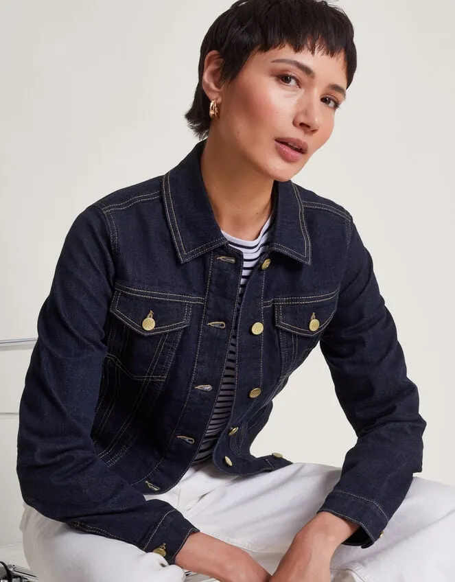Women Maya Seam Denim Jacket Blue Monsoon Casualwear