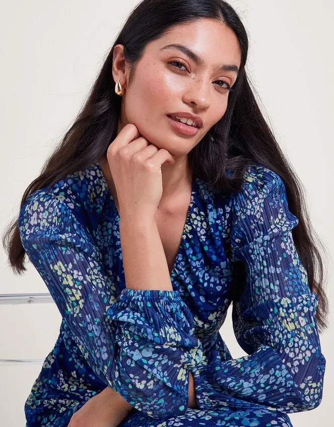 Women Micola Print Mesh Dress Blue Monsoon Dresses