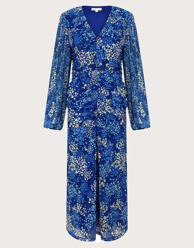 Women Micola Print Mesh Dress Blue Monsoon Dresses