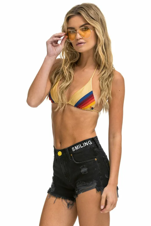 Women MID RISE ROCKER COWGIRL CUTOFF KEEP SMILING JEAN SHORTS 8211 VINTAGE BLACK Aviator Nation Shorts Women MID RISE ROCKER COWGIRL CUTOFF KEEP SMILING JEAN SHORTS 8211 VINTAGE BLACK Aviator Nation Shorts