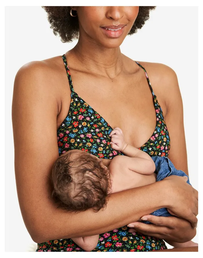 Women MOLOCO Jojo Nursing Bikini Top Black Multi Madewell Swim