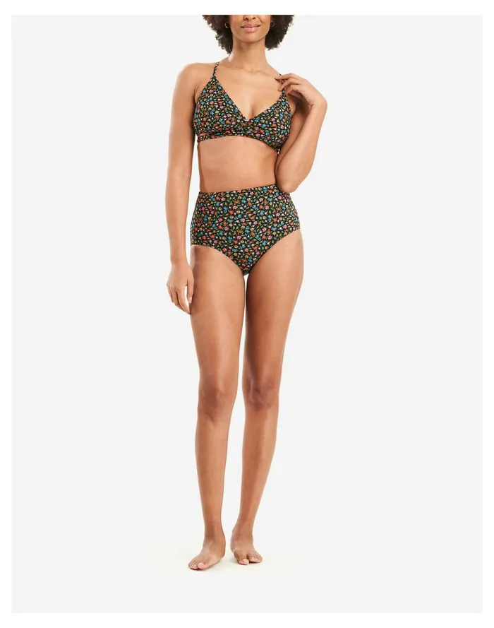 Women MOLOCO Jojo Nursing Bikini Top Black Multi Madewell Swim Women MOLOCO Jojo Nursing Bikini Top Black Multi Madewell Swim