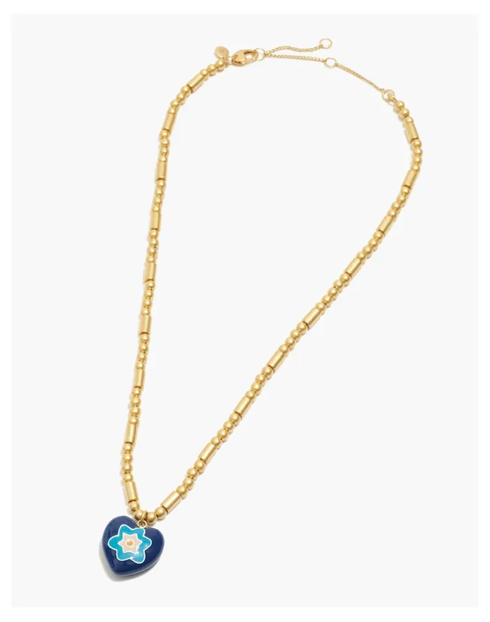 Women Mosaic Heart Pendant Necklace Blue Moon Madewell Necklaces Women Mosaic Heart Pendant Necklace Blue Moon Madewell Necklaces