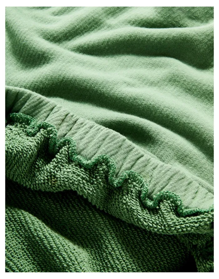 Women MWL Airyterry Quarter Zip Supercrop Sweatshirt Hthr Versailles Green Madewell MWL Athleisure