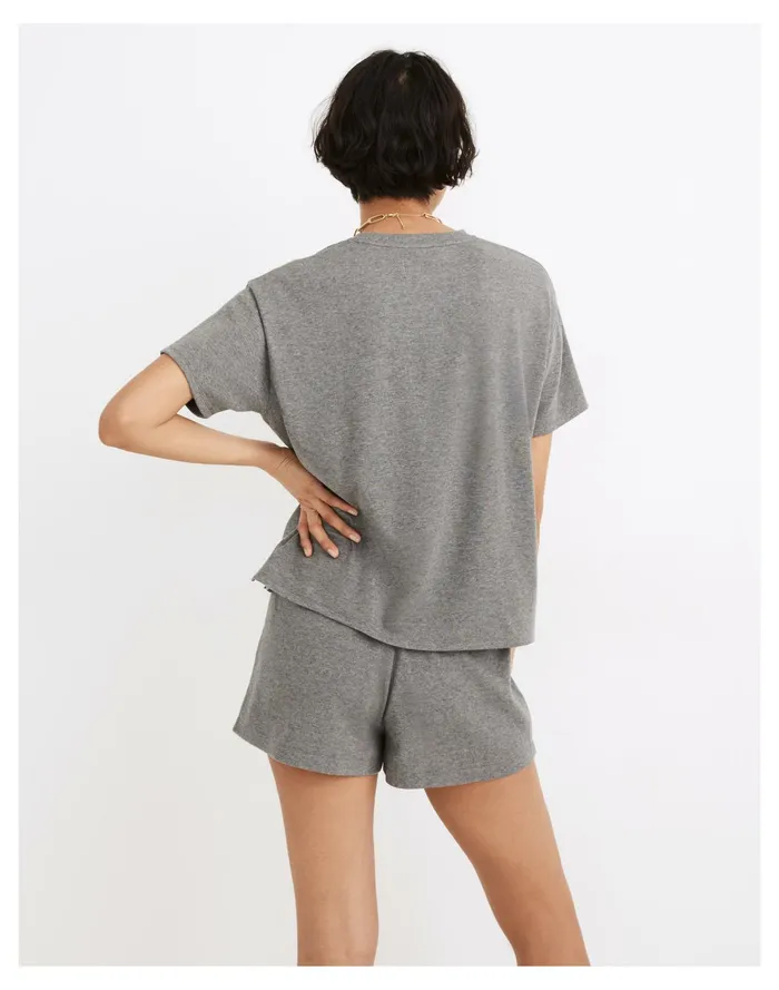 Women MWL Breeze Crewneck Boxy Tee Heather Zinc Madewell Pajamas Women MWL Breeze Crewneck Boxy Tee Heather Zinc Madewell Pajamas