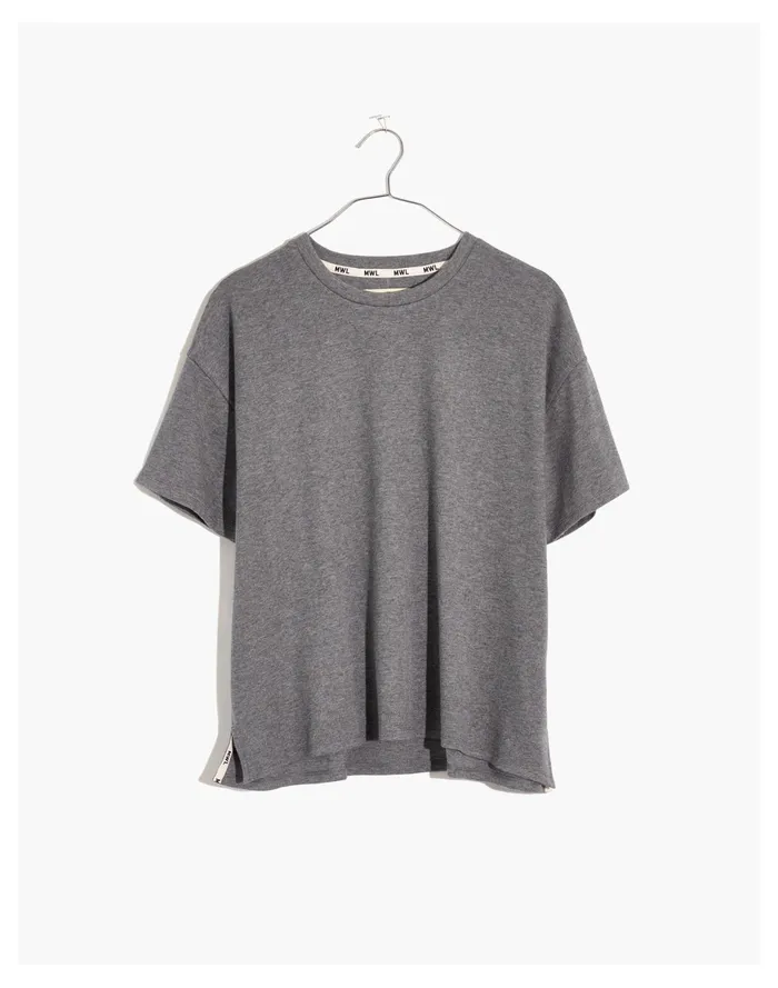 Women MWL Breeze Crewneck Boxy Tee Heather Zinc Madewell Pajamas Women MWL Breeze Crewneck Boxy Tee Heather Zinc Madewell Pajamas