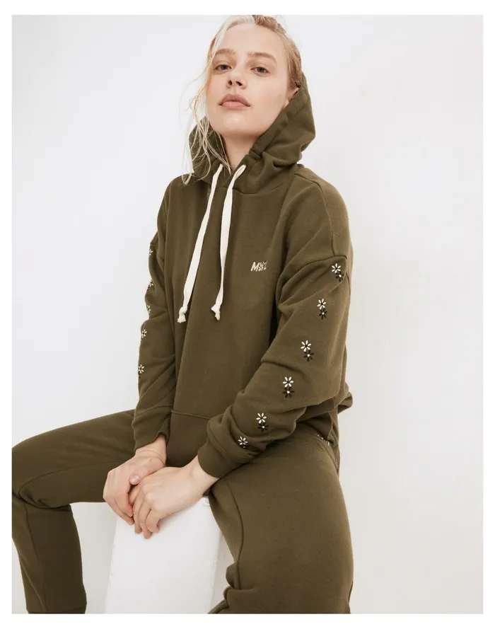 Women MWL Easygoing Hoodie Sweatshirt Kale Madewell MWL Athleisure
