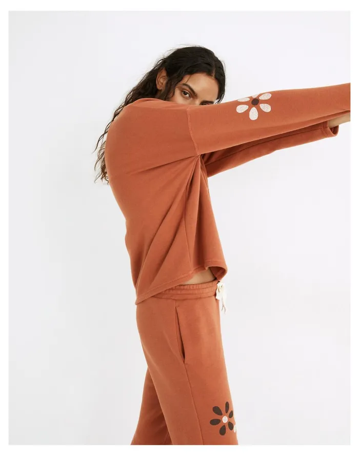 Women MWL Floral Easygoing Sweatshirt Afterglow Red Madewell MWL Athleisure Women MWL Floral Easygoing Sweatshirt Afterglow Red Madewell MWL Athleisure