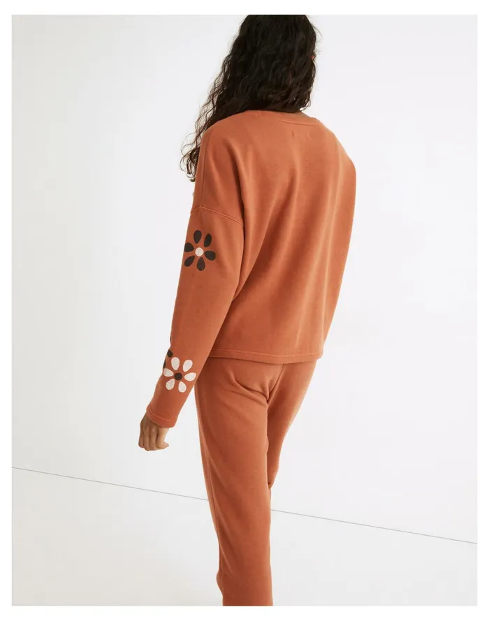 Women MWL Floral Easygoing Sweatshirt Afterglow Red Madewell MWL Athleisure Women MWL Floral Easygoing Sweatshirt Afterglow Red Madewell MWL Athleisure