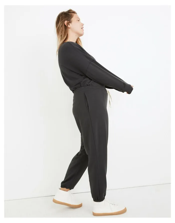 Women MWL Superbrushed Easygoing Sweatpants Black Coal Madewell MWL Athleisure Women MWL Superbrushed Easygoing Sweatpants Black Coal Madewell MWL Athleisure