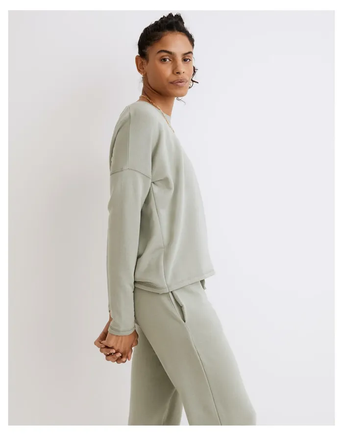 Women MWL Superbrushed Easygoing Sweatshirt Frosted Willow Madewell MWL Athleisure