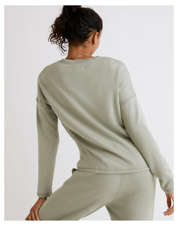 Women MWL Superbrushed Easygoing Sweatshirt Frosted Willow Madewell MWL Athleisure