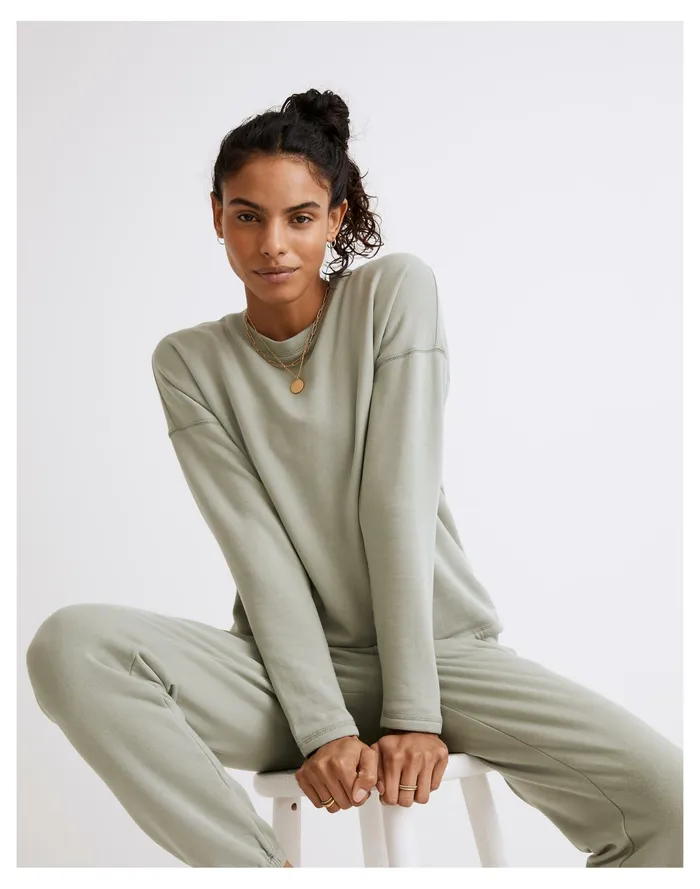 Women MWL Superbrushed Easygoing Sweatshirt Frosted Willow Madewell MWL Athleisure