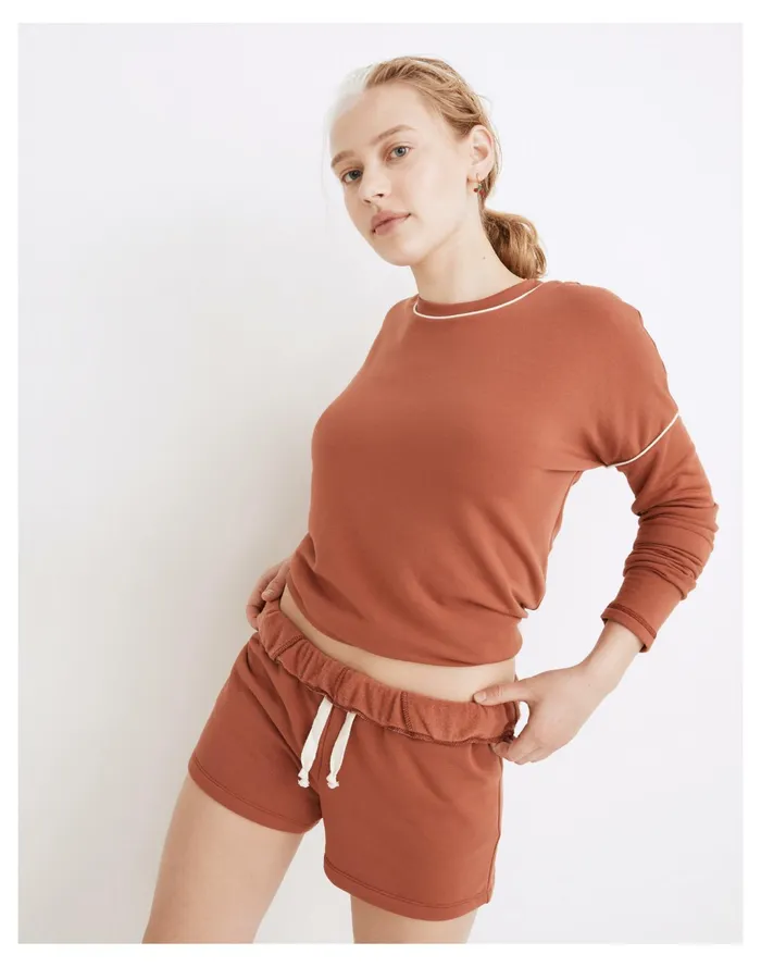 Women MWL Superbrushed Piped Easygoing Sweatshorts Weathered Brick Madewell Sweatshirts and Sweatpants Women MWL Superbrushed Piped Easygoing Sweatshorts Weathered Brick Madewell Sweatshirts and Sweatpants