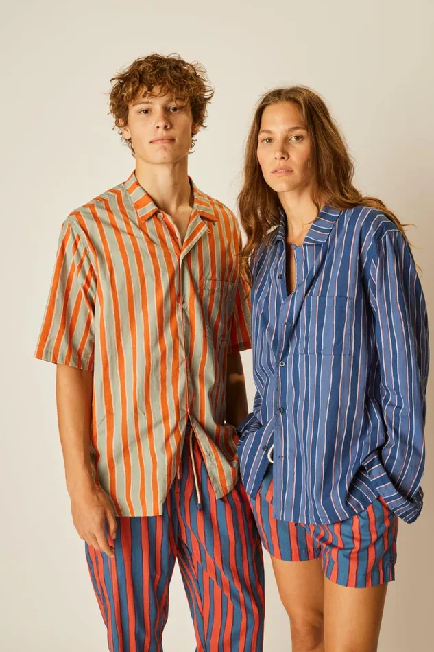 Women Natalie Martin Bottoms Kev Short Men039s Batik Stripe Blood Orange