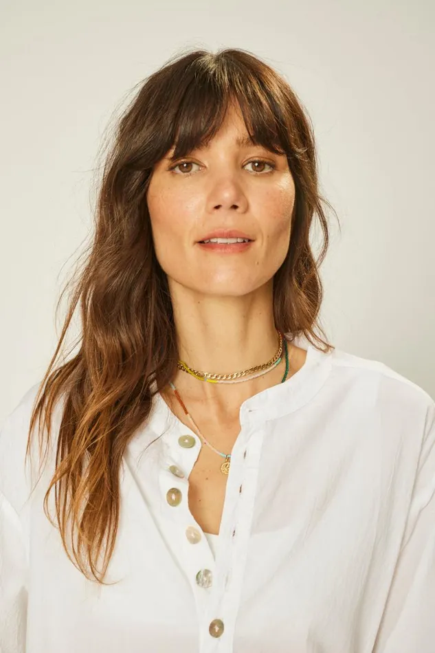 Women Natalie Martin Coverups Aprs Swim Shirt White Flat Cotton