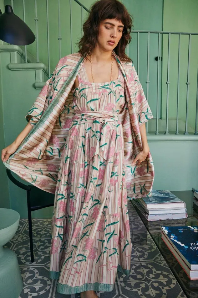 Women Natalie Martin Coverups Lennon Kimono Chamomile Rose