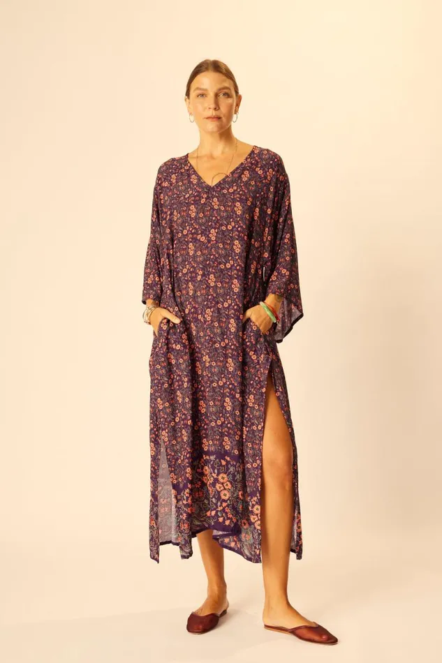 Women Natalie Martin Coverups Marin Dress With Sash Petite Fleur Aubergine